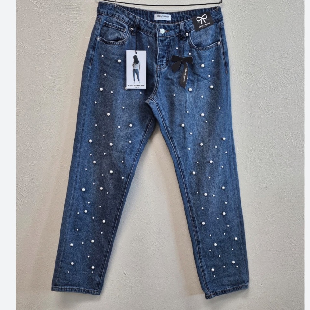 🆕 Denim with Pearl Accents
